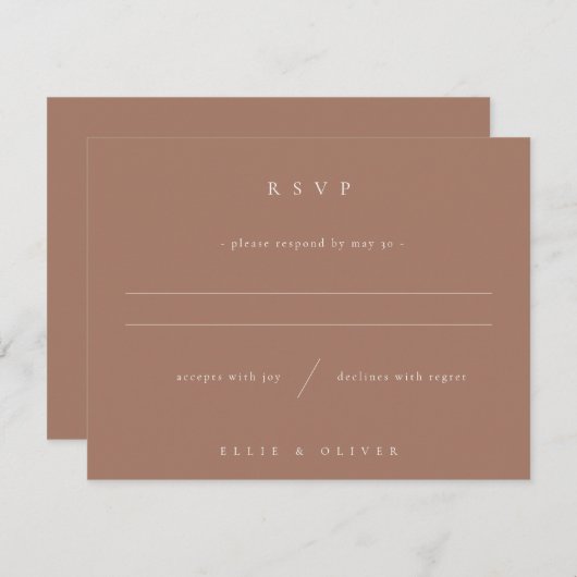 Cartons Réponse Mocha Mousse Boho Photo Mariage Moderne (Devant / Derrière)