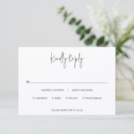 Cartons Réponse Modern Black and White Chic Wedding (Debout devant)