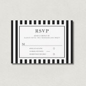 Cartons Réponse Modern Black And White Stripes Wedding