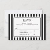 Cartons Réponse Modern Black And White Stripes Wedding (Devant)