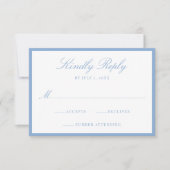 Cartons Réponse Modern Blue Border Wedding (Devant)