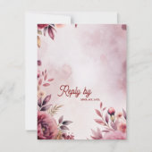 Cartons Réponse Modern Blush Pink Floral QR Code Romantic Wedding (Devant)