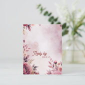 Cartons Réponse Modern Blush Pink Floral QR Code Romantic Wedding (Debout devant)