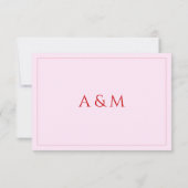 Cartons Réponse Modern blush pink minimalist wedding (Dos)