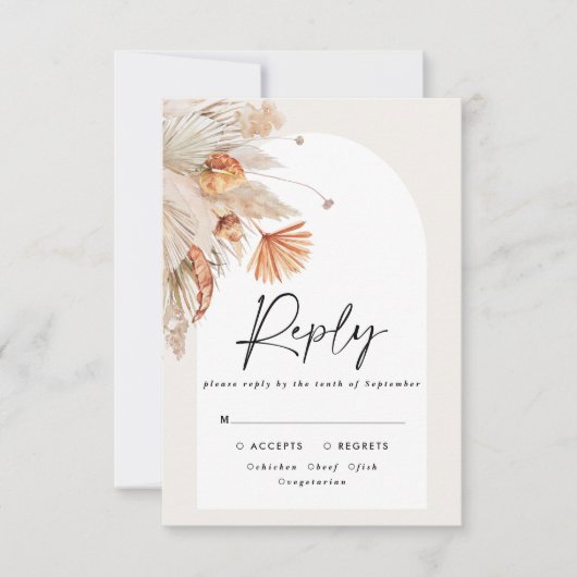 Cartons Réponse Modern bohemian bohemian botanical pampas grass we (Devant)