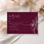Cartons Réponse Modern Burgundy Boho Wedding Simple Elegant