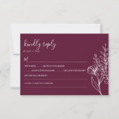 Cartons Réponse Modern Burgundy Boho Wedding Simple Elegant (Devant)