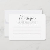 Cartons Réponse Modern Chic Simple Minimal Memories Memorial Répon (Dos)