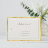 Cartons Réponse Modern Classic Elevated Golden Ecru Formal Wedding (Debout devant)
