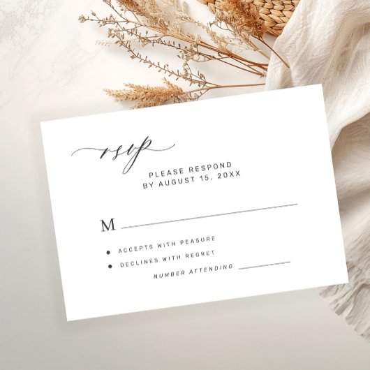Cartons Réponse Modern elegant minimalist white wedding