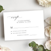 Cartons Réponse Modern elegant minimalist white wedding