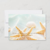 Cartons Réponse Modern Elegant Starfish Shells Ocean Beach Wedding (Dos)
