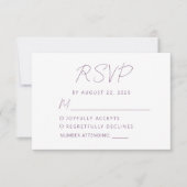Cartons Réponse Modern Minimal Mauve Script Wedding (Devant)