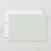 Cartons Réponse Modern Minimal Minimalist Sage Green Wedding (Dos)