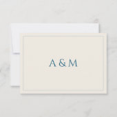 Cartons Réponse Modern minimalist beige blue QR code wedding  (Dos)