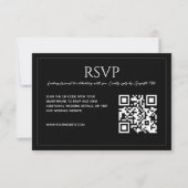 Cartons Réponse Modern minimalist black and white QR code wedding  (Devant)