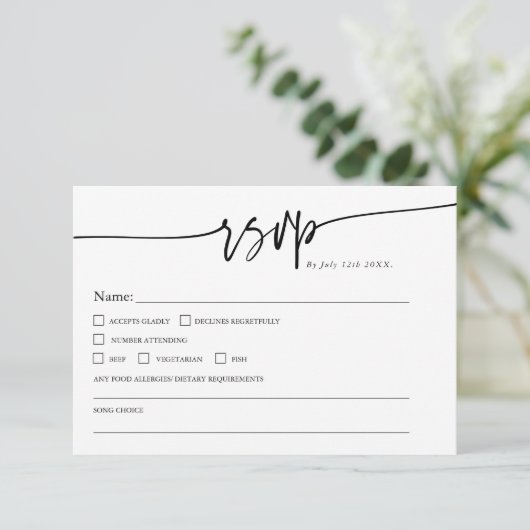 Cartons Réponse Modern Minimalist Classic QR code Boho Wedding (Debout devant)