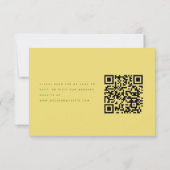 Cartons Réponse Modern Minimalist Lemon Yellow Wedding QR Code (Dos)