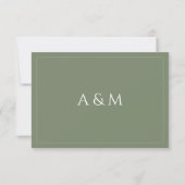 Cartons Réponse Modern minimalist sage green wedding  (Dos)