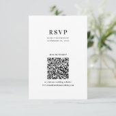 Cartons Réponse Modern Minimalist Typography QR Code Wedding (Debout devant)