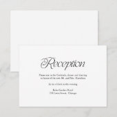Cartons Réponse Modern Minimalist Wedding Reception Insert Card (Devant / Derrière)