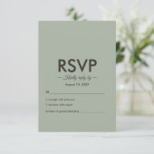 Cartons Réponse Modern Minimalist Wedding | Sage Green Timeless  (Debout devant)