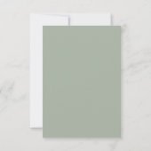 Cartons Réponse Modern Minimalist Wedding | Sage Green Timeless  (Dos)