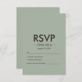 Cartons Réponse Modern Minimalist Wedding | Sage Green Timeless  (Devant / Derrière)