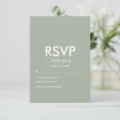 Cartons Réponse Modern Minimalist Wedding | Sage Green Timeless  (Debout devant)