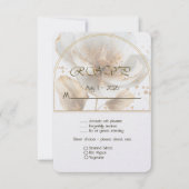 Cartons Réponse Modern Minimalist White and Gold Wedding (Devant)
