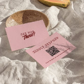 Cartons Réponse Modern Pink Deep Red Retro Unique QR Code Wedding 