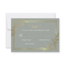 Modern Sage Green and Gold Foil Botanical Elegant