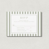 Cartons Réponse Modern Sage Green Stripes Wedding 