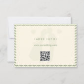 Cartons Réponse Modern Sage Green Wavy Stripe QR Code Wedding (Dos)