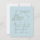 Cartons Réponse Modern Script Citrus Blue Formal Wedding (Devant)