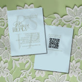 Cartons Réponse Modern Script Citrus blue QR Formal Wedding 
