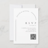 Cartons Réponse Modern Script Minimal Photo Arch Wedding QR code (Devant)