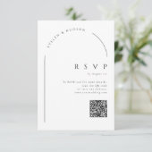 Cartons Réponse Modern Script Minimal Photo Arch Wedding QR code (Debout devant)