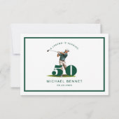 Cartons Réponse Modern Sport Golf 50th Birthday (Dos)