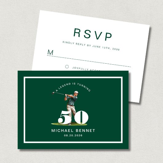 Cartons Réponse Modern Sport Golf 50th Birthday