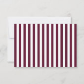 Cartons Réponse Modern Stripes Burgundy Wedding (Dos)