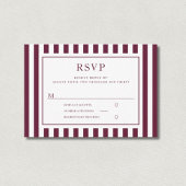 Cartons Réponse Modern Stripes Burgundy Wedding