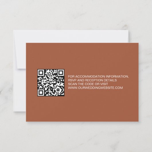 Cartons Réponse Modern Terracotta QR Code reserved seats wedding (Dos)