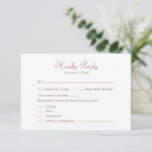 Cartons Réponse Modern Terracotta & White Minimalist Wedding (Debout devant)
