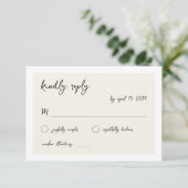Cartons Réponse Modern Vintage Retro Handwriting Wedding (Debout devant)