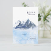 Cartons Réponse Modern Winter Mountain Pattern Wedding (Debout devant)