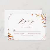 Cartons Réponse Moderne Automne vert Mariage géométrique Rustique (Devant / Derrière)