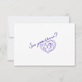 Cartons Réponse Moderne Bleu Main Tirée Rétro Fun Mariage funky am (Dos)