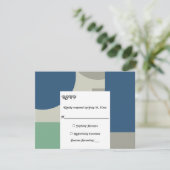 Cartons Réponse Moderne Bleu Vert Gris Rétro Mariage d'art Abstrai (Debout devant)