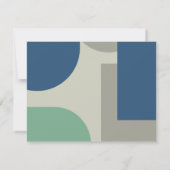 Cartons Réponse Moderne Bleu Vert Gris Rétro Mariage d'art Abstrai (Dos)